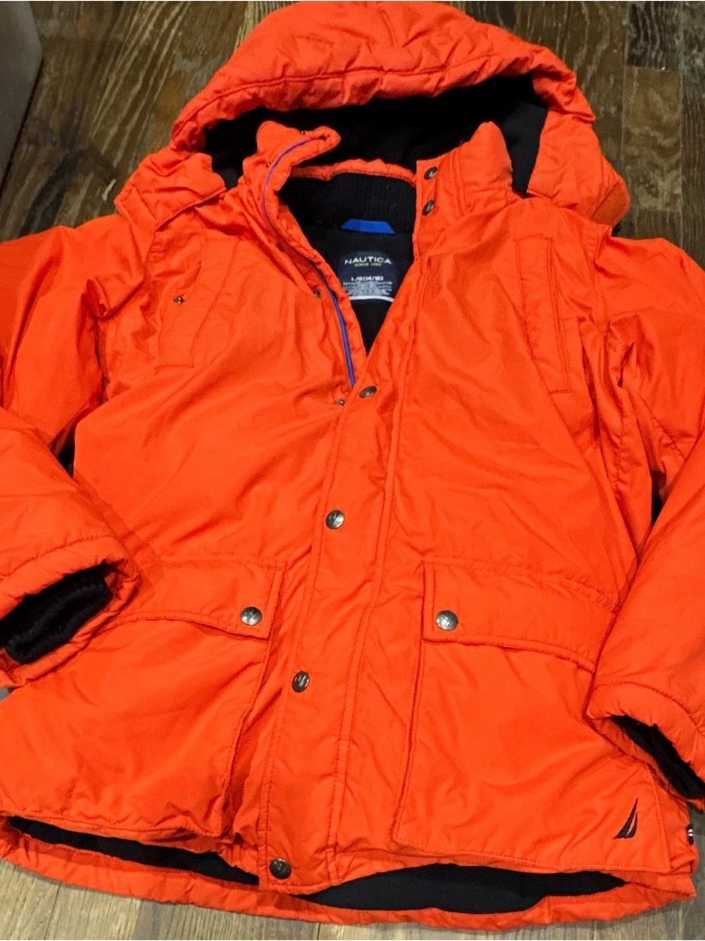 Nautica Kids Orange Hooded Puffer coat